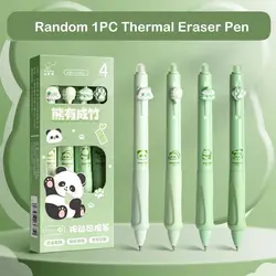 Kawaii Aesthetic 1PC Thermal Eraser Pen Black Blue Ink Cartoon Erasable Gel Pen INS Cute 0.5mm Neutral Pen Office Supply