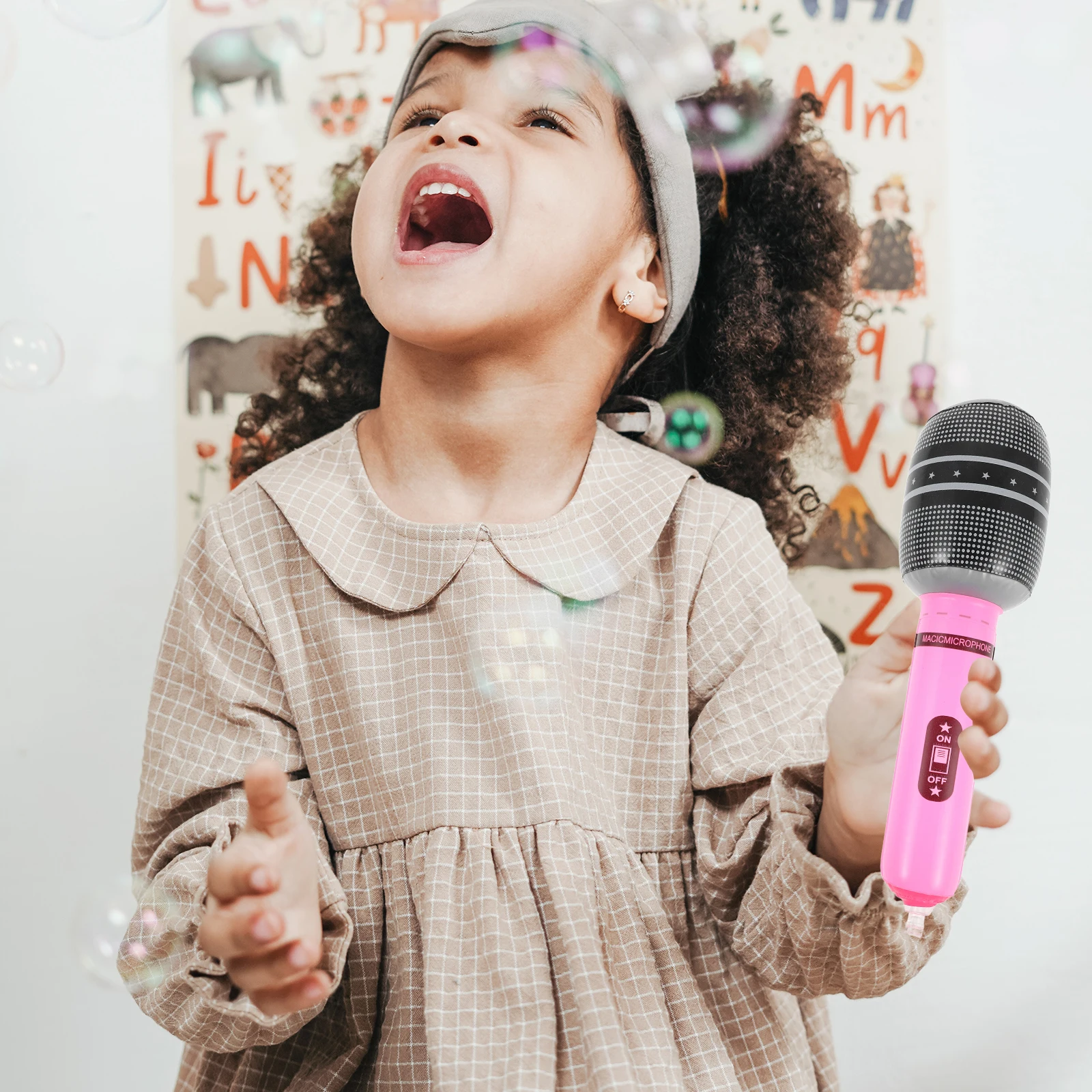 

4 Pcs Simulated Microphone Props Funny Inflatable Realistic Party Supply Music KTV Concerts PVC Durability Toy