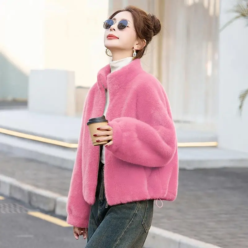 Winterjas Vrouwelijke Nertsenjassen Herfst Winter Pluizige Faux Nertsen Bontjas Vrouwen Elegante Dikke Warme Jassen Voor Vrouw Tops Outerwears