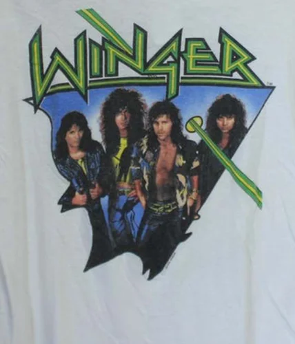 Winger Concert Too Tuff To Tame Tour 1989 White Men S-2345XL Cotton T-shirt