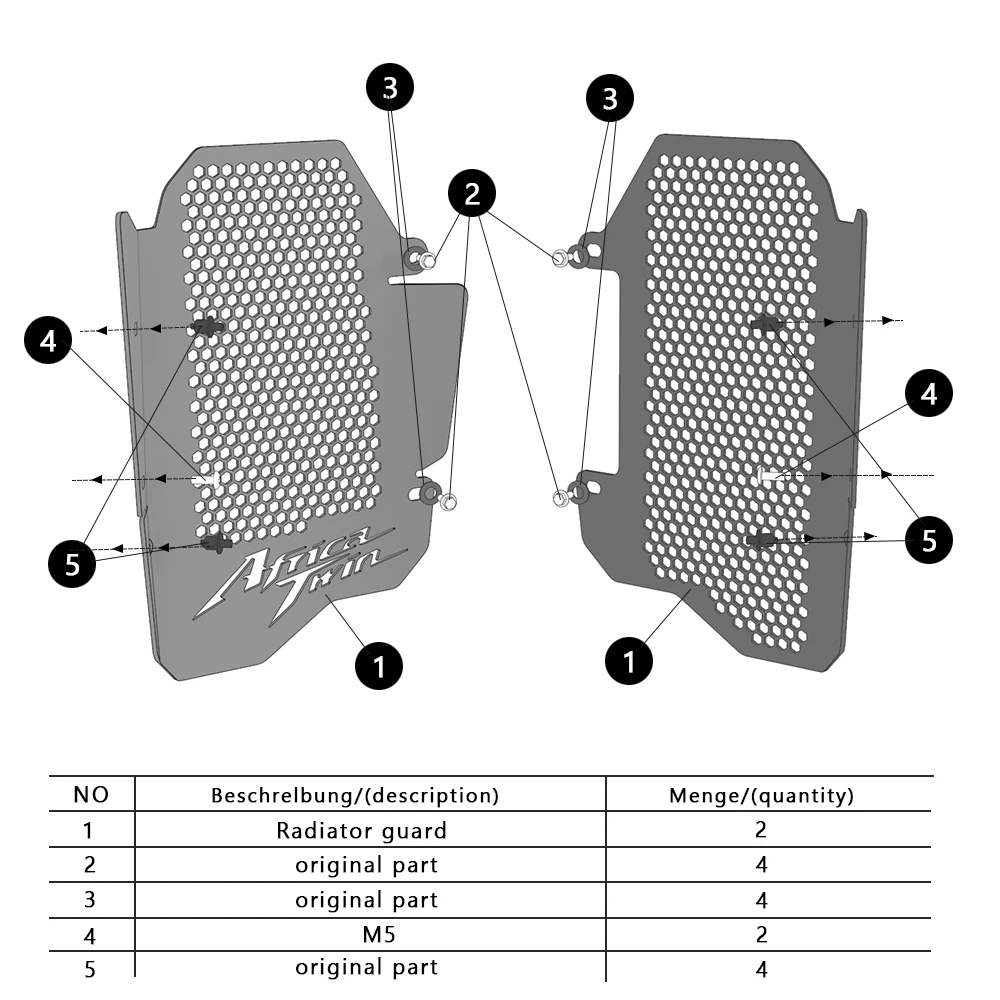 For Honda CRF 1000 L Africa Twin Adventure Sports 2016-2019 AfricaTwin Accessories Motorcycle Radiator Grille Guard Protection