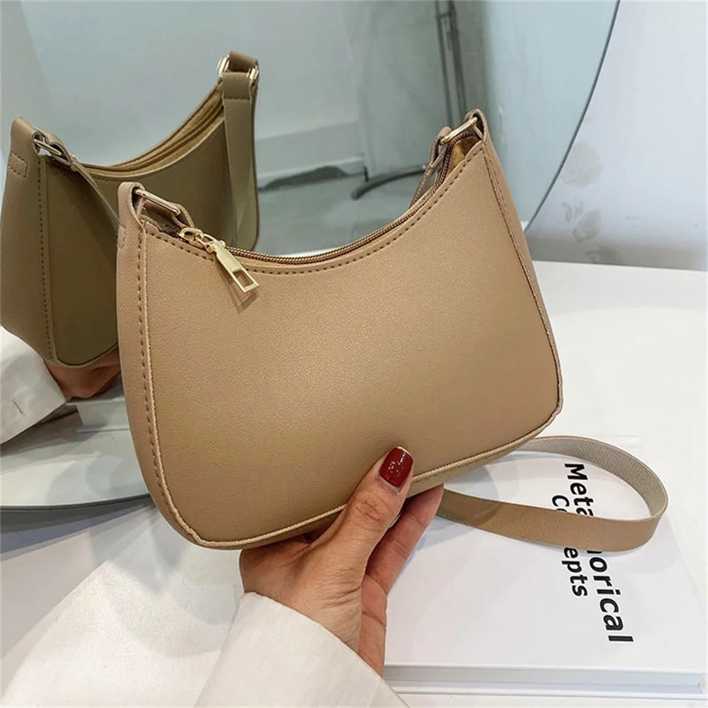 Women\'s Handbags Fashion Underarm Bag Solid Color PU Leather  Elegant Hobos TotesBag Messenger Bento Shoulder Bags