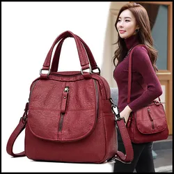 Women's Backpack Small Retro Bagpack Multifunctional Big Capacity Shoulder Crossbody Bag Female Travel Back Pack Mini Handbag