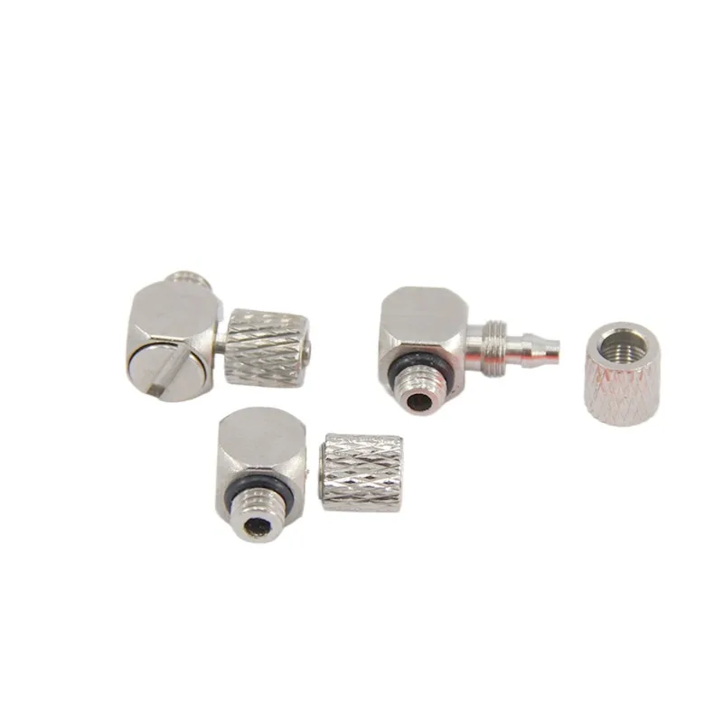 Miniature Twist Fit 4mm/6mm OD Hose x M5 M6 Male Thread Copper nickel plating Through L Type Air Hose Quick Connector