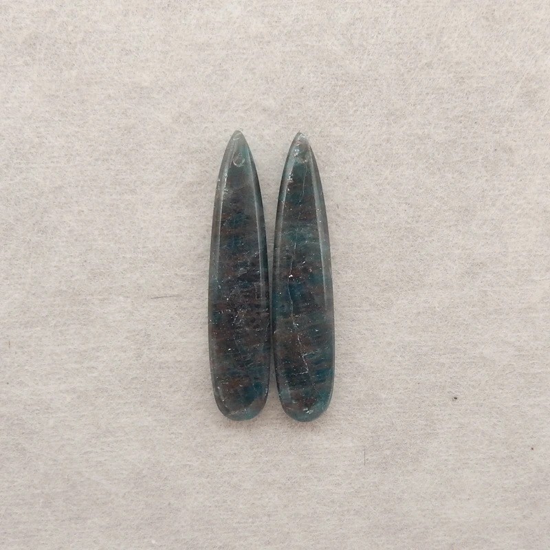 

Серьги-серьги из натурального синего апатита с кристаллами 38x8xмм 5 г, аксессуары для изготовления ювелирных изделий из полудрагоценных камней