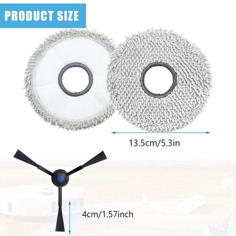 إكسسوارات قطع غيار مكنسة كهربائية لـ ECOVACS DEEBOT T30 Pro ، مناديل روبوت ، ملحقات فرشاة جانبية