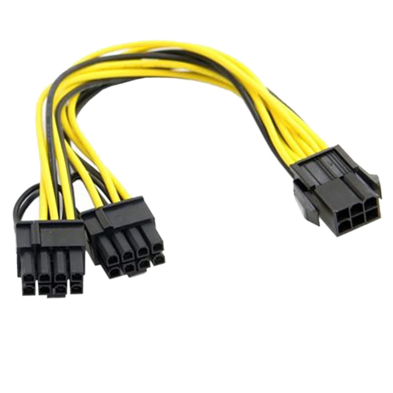 6Pin to Dual 8Pin Connector Wire Power Extension Cable Desktop Power Supply Lines