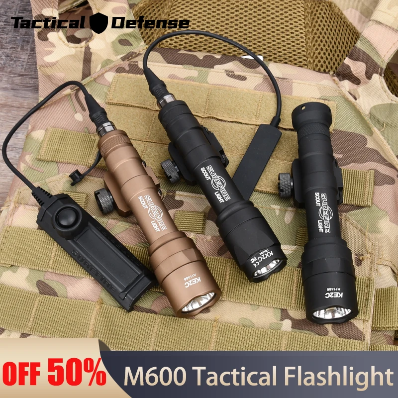 Wadsn M600 M600C Tactical Flashlight M600U AR15 Rifle Weapon White LED Light Hunting Weapon Airsoft Accessories 20mm Rail lamp