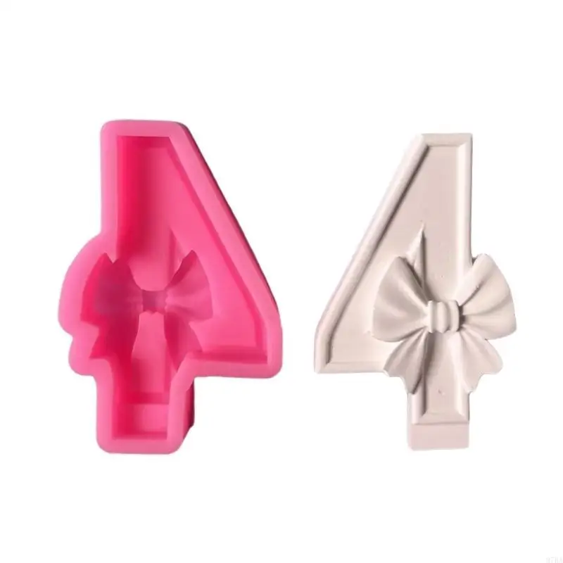 97BA Bowknot عدد سيليكون شمعة قوالب لراتنجات الايبوكسي صنع شمعة الصابون كعكة قوالب فندان الديكور قوالب شوكولاتة