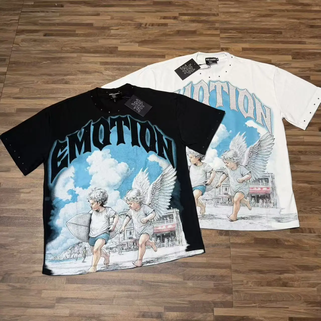 Mixed Emotion Printed Cotton T-Shirt Summer Street Style Loose Fit Short Sleeve Beach Holiday Fashion for Youth And Teens