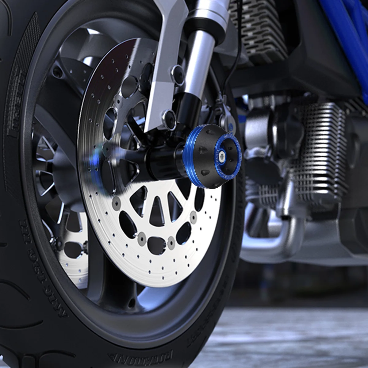 

2Pcs Motorcycle Anti Collision Cap Heavy Duty Alloy Front Fork Cup Drop Impact Resistance Simple Structure Wheel Protection