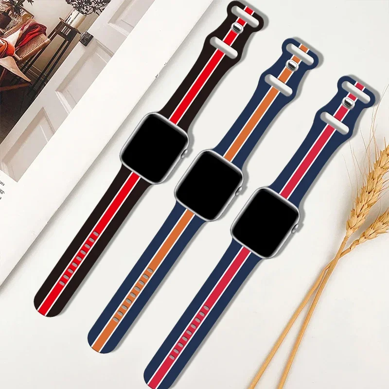 Pasek do zegarka Apple Watch 41 mm 40 mm 44 mm 45 mm 38 mm 42 mm Miękka silikonowa bransoletka do zegarka iWatch 9 8 7 6 5 4 SE Ultra 2 49 mm