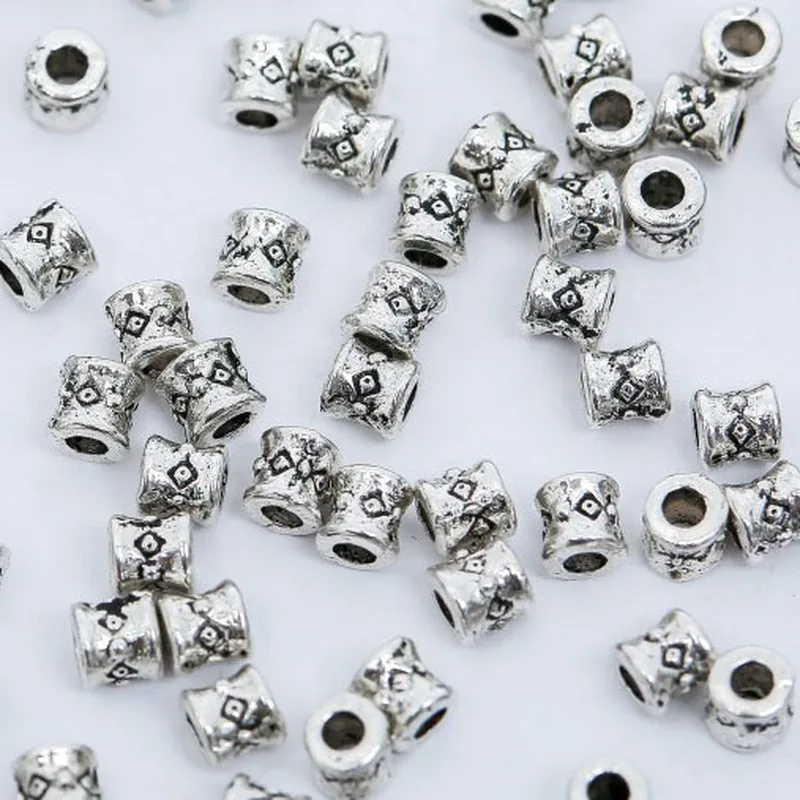 100pcs/lot Tibetan Silver Plated Loose Spacer Beads Metal beads Charms For Jewelry Making DIY Jewelry Finding Bracelets Necklace