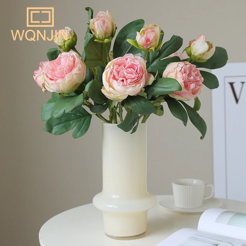 French Style Focal Edge Peony ,Simulation Flower Retro Style Home Wedding decoration ,artificial flower Ornaments Peony Bouquet