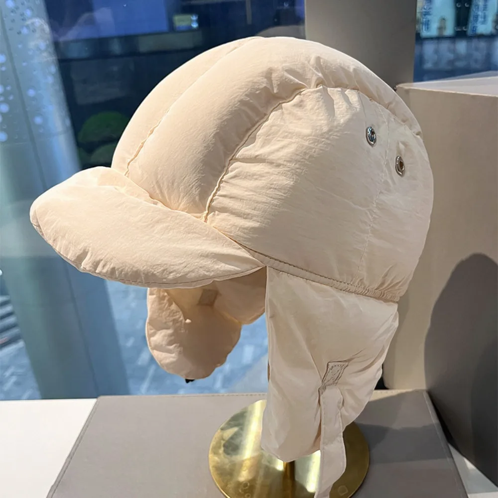 솔리드 컬러 패딩 봄버 모자 열 패딩 귀 플랩 방풍 사이클링 캡 한국 버전 레트로 스타일