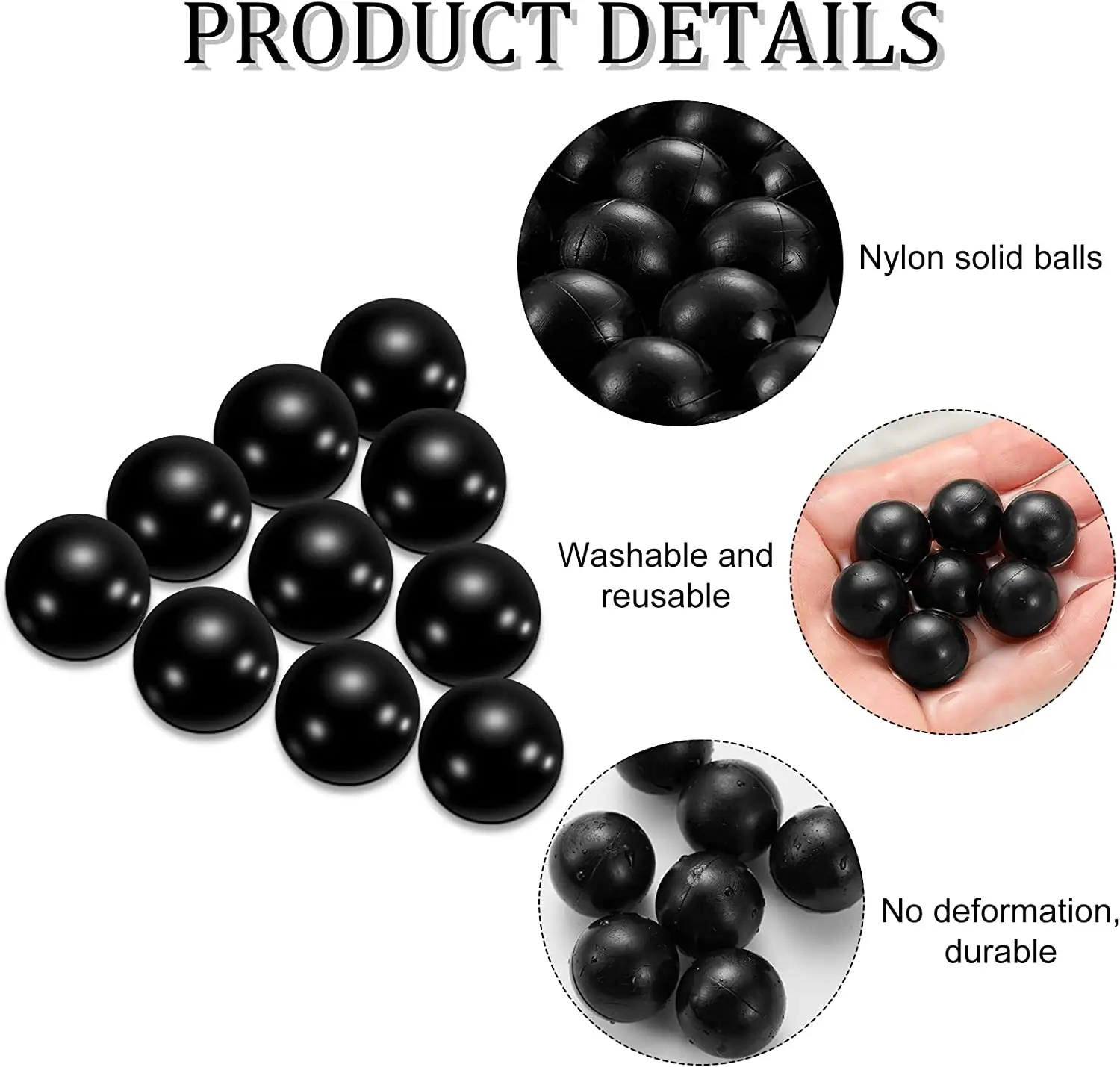 . 43 Caliber Paintball Gun Bullets Reusable. 43 Cal Shooting Ball Black