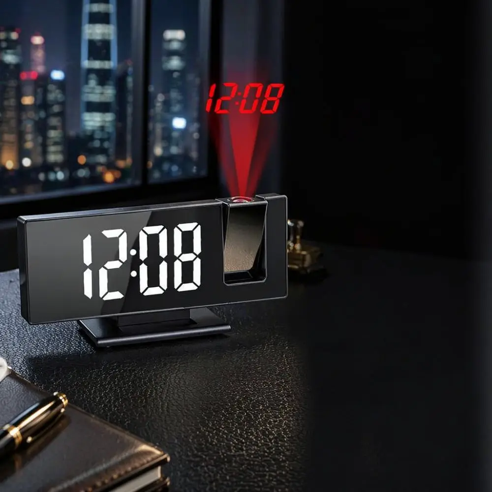 Modern LED Digital Clock Indoor Temperature Humidity Sensor Magnetic Absorption Desk Wall Mount Home Office Essential