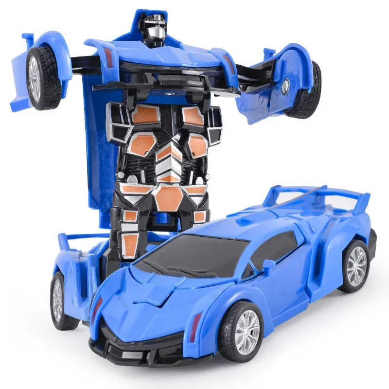 Shape-shifting toy car inertial impact one-button shape-shifting boy puzzle collision shape-shifting Autobot robot