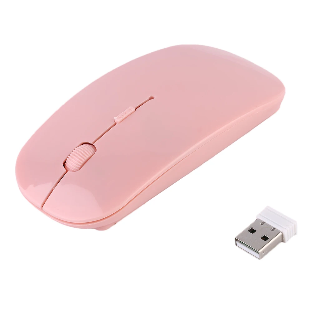 Pink Bluetooth-compatible 2.4GHz Wireless Mous USB Optical Rechargeable Mouse for Computer Laptop PC Macbook Gaming Mouse Gamer