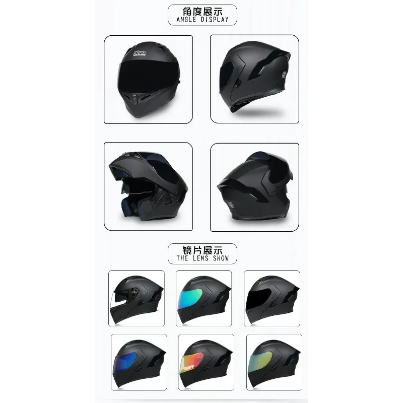 Flip Up Motorcycle Helmet Double lens full face helmet High quality DOT approved Moto cascos motociclistas capacete