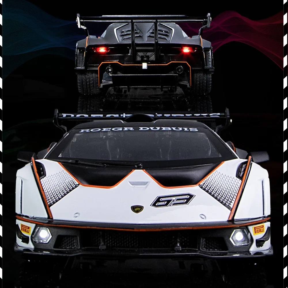 1:24 Lambos Essenza SCV12 Alloy Sports Car Model Diecast Sound Super Racing Lifting Tail Hot Car Wheel For Children Gifts