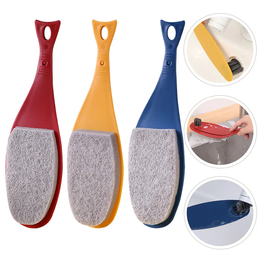 

3pcs Brush for Kitchen Bathrooms Groove Multi Tools Removable Dual Sided Cleaning Tools Effective Long Durability