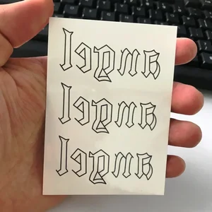 ماء ملصق الوشم المؤقت، وشم الرقبة وهمية، كلمة سوداء، الملاك الشيطان الصليب، فلاش الحروف الإنجليزية، الرجال والنساء أعلى 10 مبيعات الرجال عبر الوشم - No6