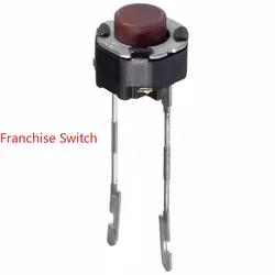 10PCS Red Head 2 Feet 6*6*5MM Round Touch Switch Key Microswitch Button EVQ11L05R