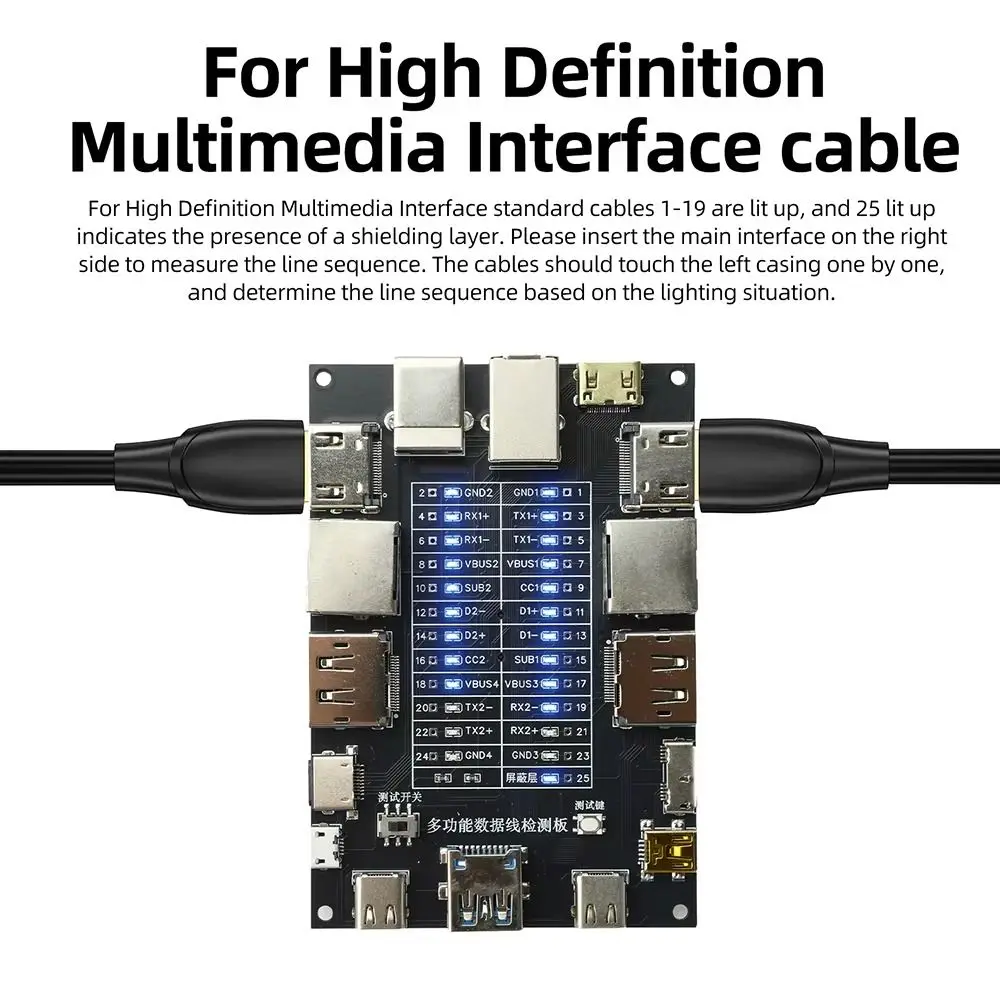 Fault Detection Wire Testing Module LED Indicator Universal Cable Fault Detector Multi-function Cable Tester LAN Cables