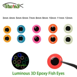 Vtwins 100PCS Realistice Living 3D Luminouse Epoxy Fish Eyes Fly Fishing Crankbait Big Game DIY Fishing Lure Eyes Material 3-12