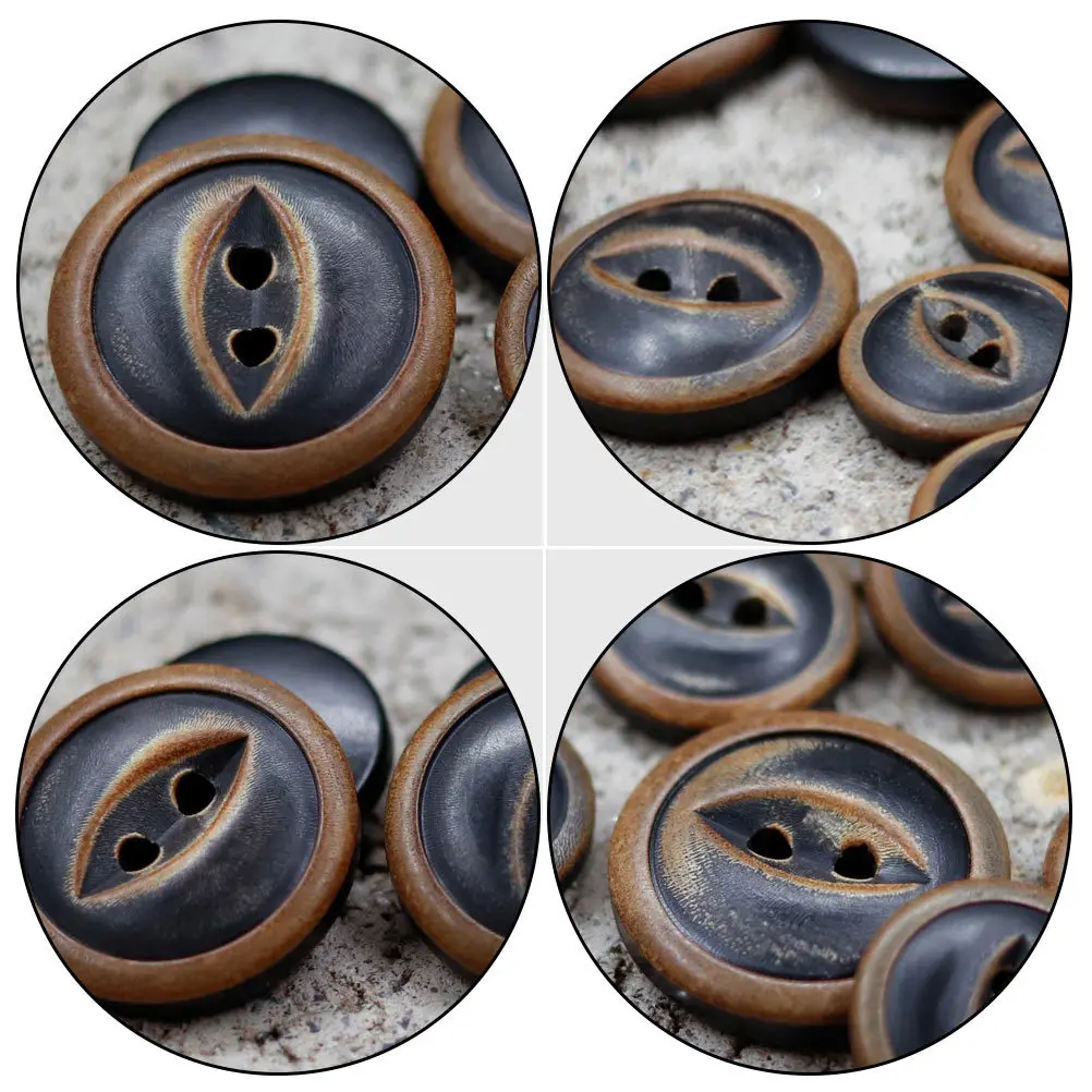 40Pcs Ox Horn Buttons Vintage Sewing Replacement Buttons Durable Garment Accessories for Shirts Sweaters Hats DIY Clothing Decor