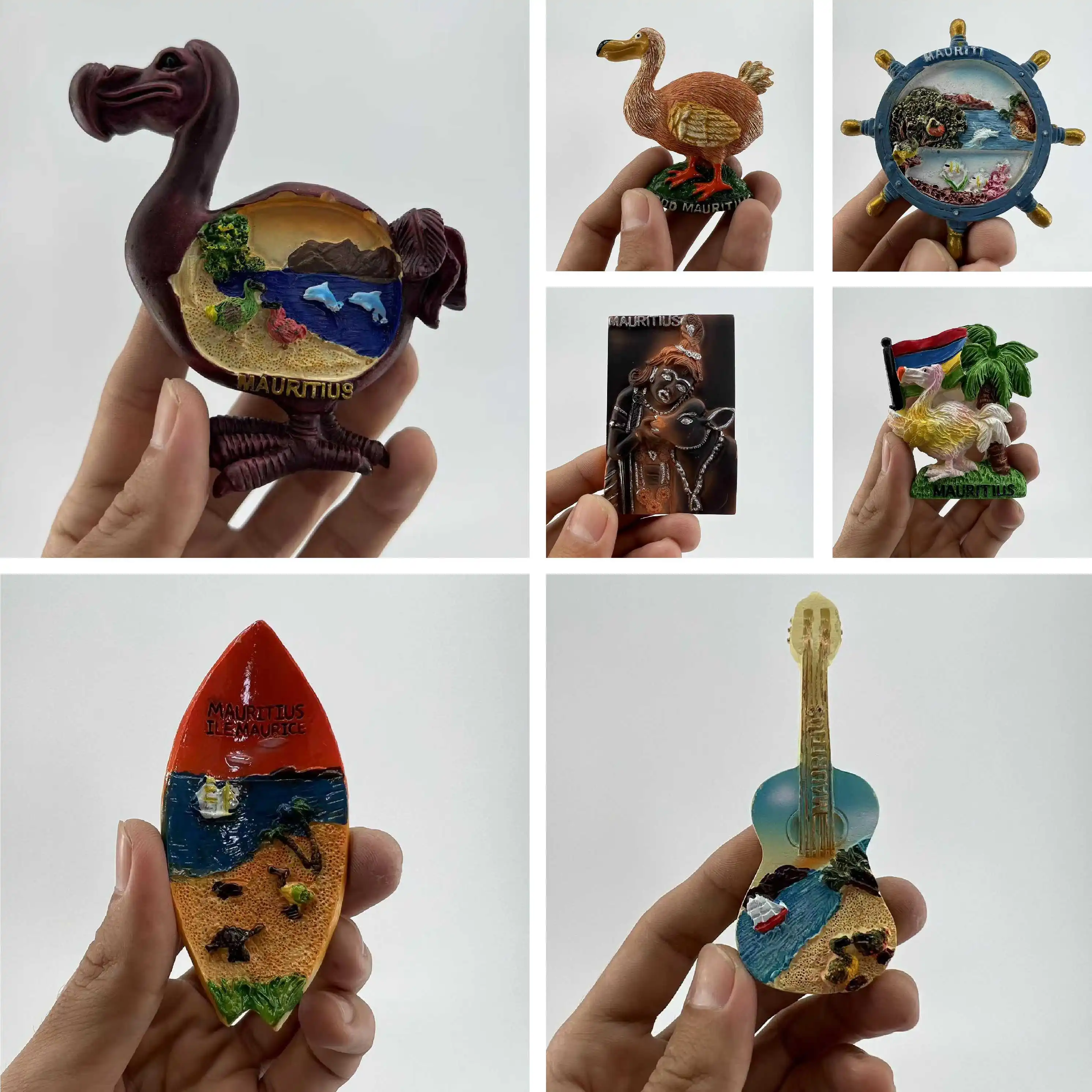Mauritius Refrigerator Sticker Travel Souvenir Three-dimensional Decorative Artifact Resin Hand-painted Magnet Birthday Gift