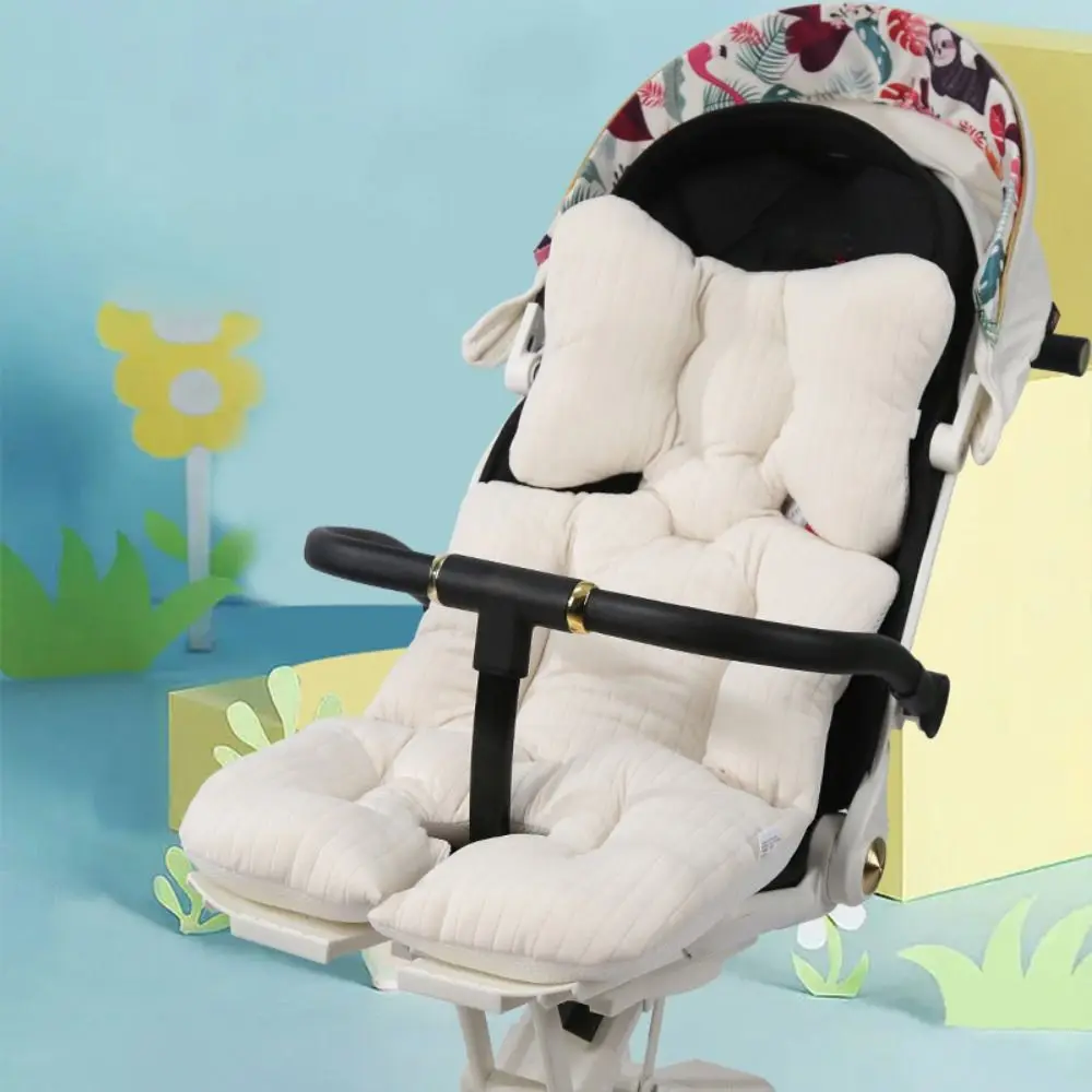 Comfortable Baby Stroller Cotton Cushion Quilted Double-sided Baby Seat Cushion Breathable Thickened Stroller Seat Cushion