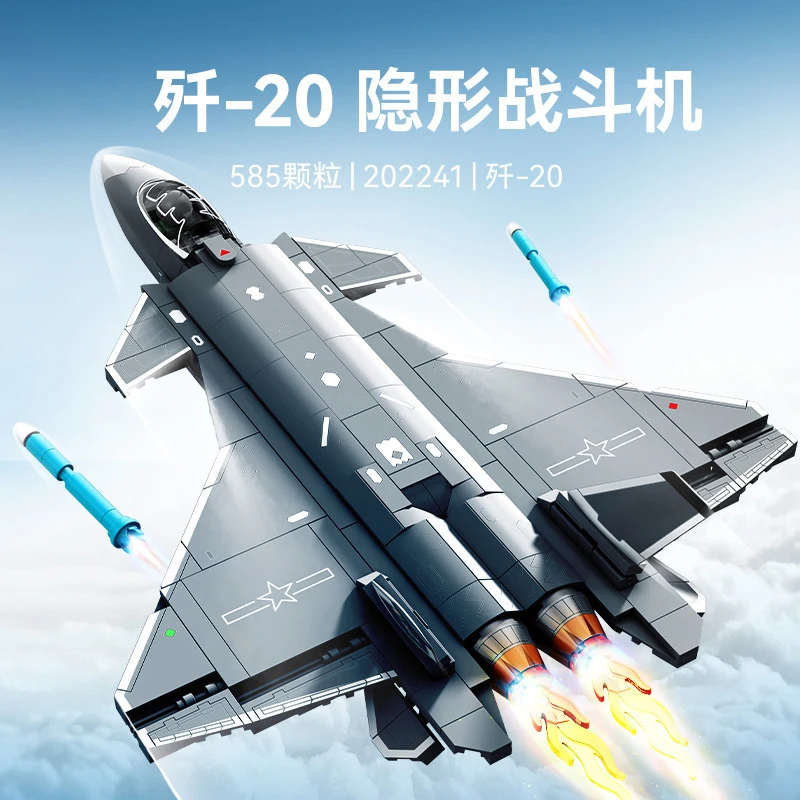 Military Model Bricks Toys Chinese Stealth Fighter J-20 Building Blocks Plane Compatible With LEGO