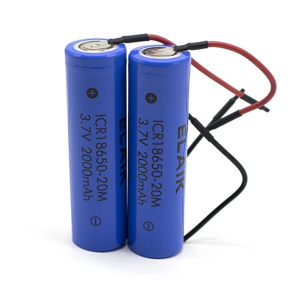 ELAIK New 18650 Battery 3.7 v 2000mah 18650 Lithium Rechargeable Battery For Flashlight batteries