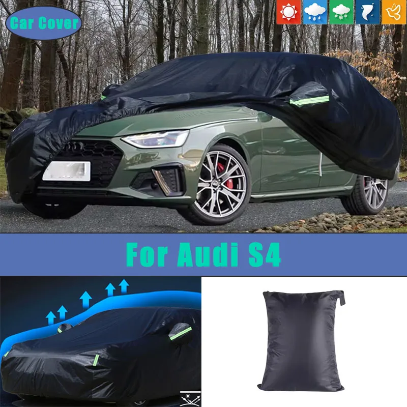 

For Audi S4 Black Car Covers Outdoor Waterproof Dustproof Sun Rain Snow Protection Thick Oxford Cloth Full Outer Cover