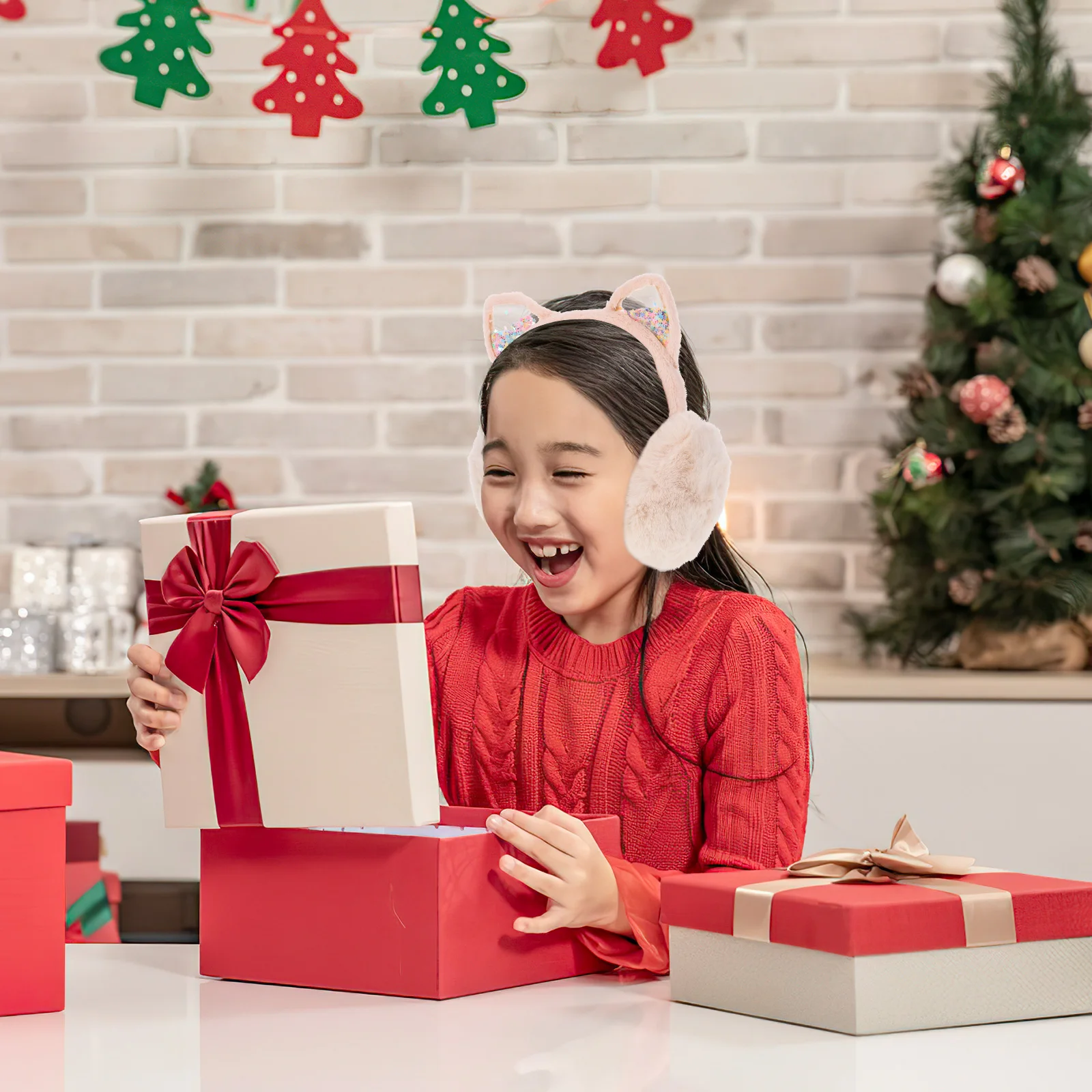 Children Kitten Winter Warm Foldable Cat Winter Warm Earmuff Style Baby Warmer Outdoor Ear One Size Fits All