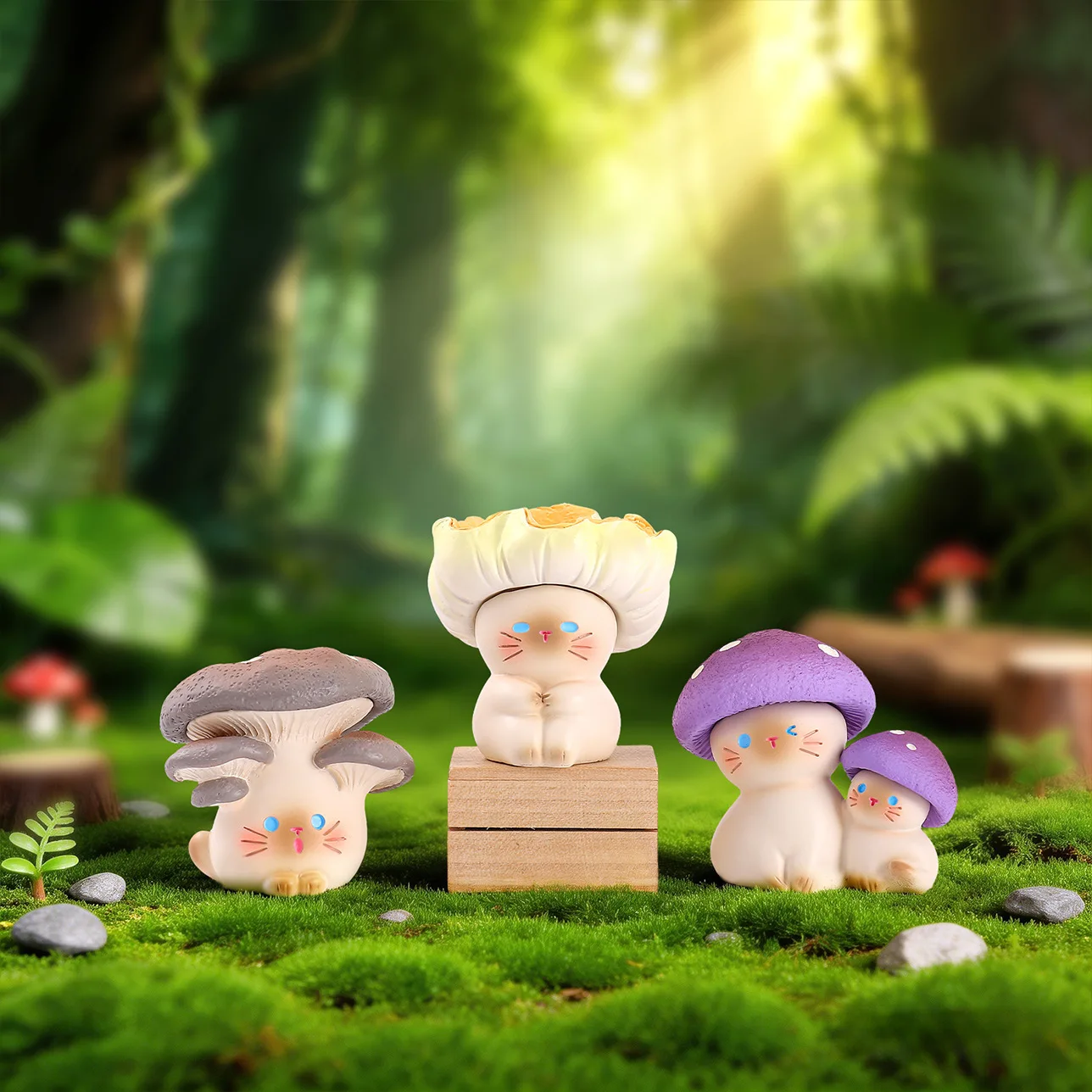 

Mushroom Meow Fantasy Little Forest Series Blind Box Desktop Home Decoration Ornament Toys Mystery Box Surprise Collection Gifts