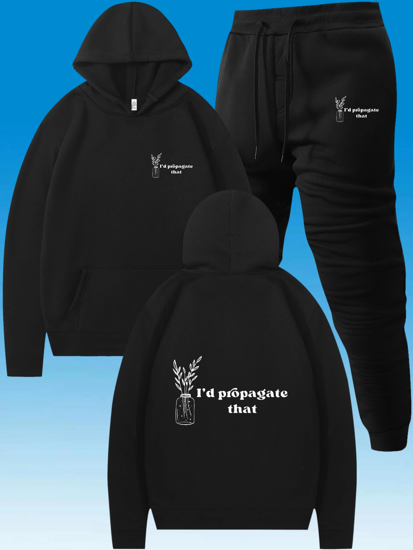 2026 Spring Autumn Men Hoodie Set Pullover Hoodie + Drawstring Jogger Sweatpants 2 Piece Tracksuit Casual Streetwear Outfit