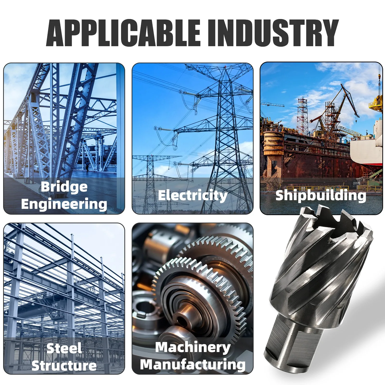 HEDA 12-60mm HSS Annular Cutter Core Drill Bit 19mm Weldon Shank Hollow Hole Saw Cutter For Metal Steel Aluminum Copper Cutting