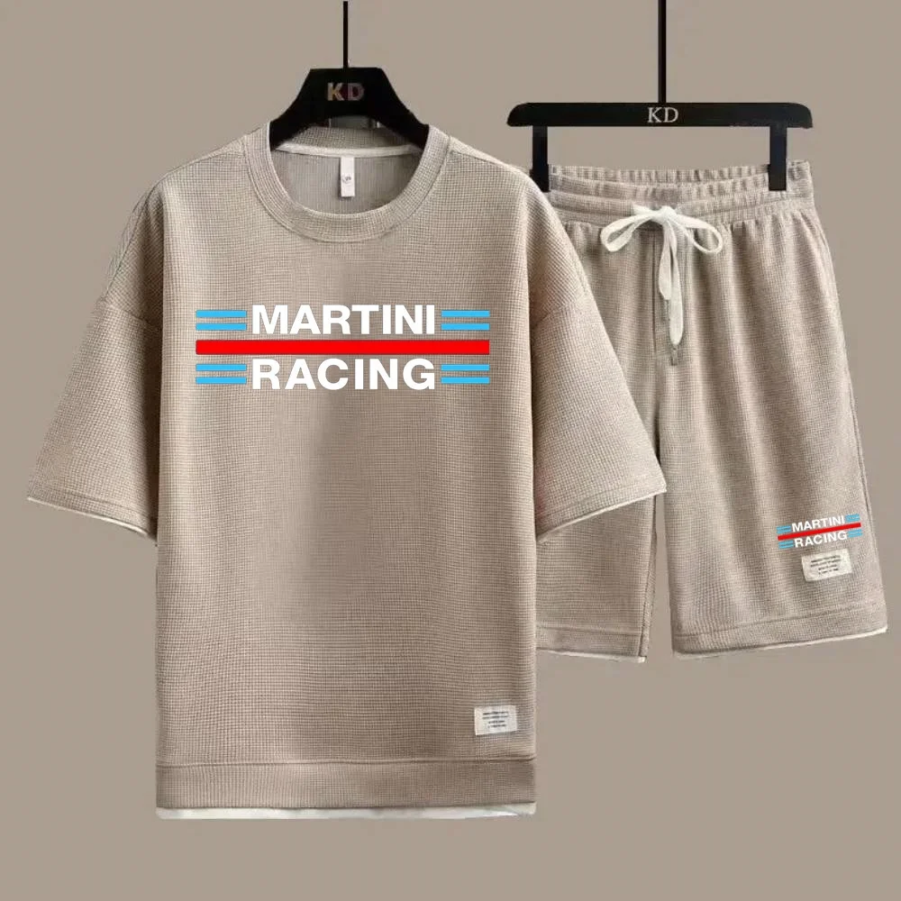 Men's sportswear set summer loose and comfortable shorts Martini racing car leisure elegant T-shirt shorts set