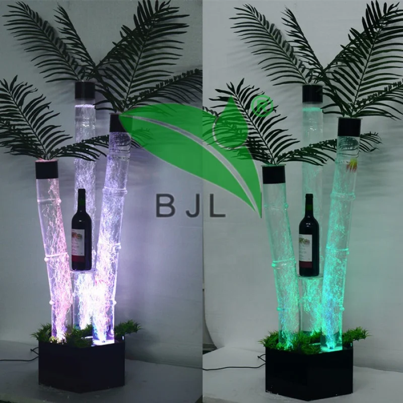 Custom, modern indoor water features acrylic bar display led glow furniture