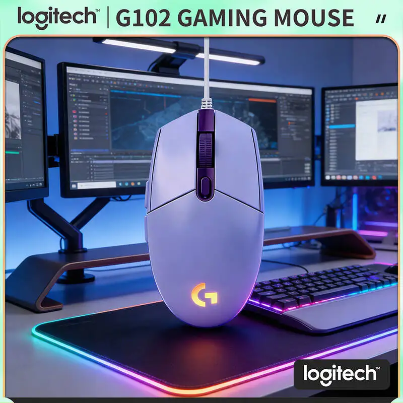 

Игровая мышь Logitech G102, частота отклика 1 мс, в 8 раз быстрее обычных мышей, синхронизация RGB, 6 кнопок для игр MOBA