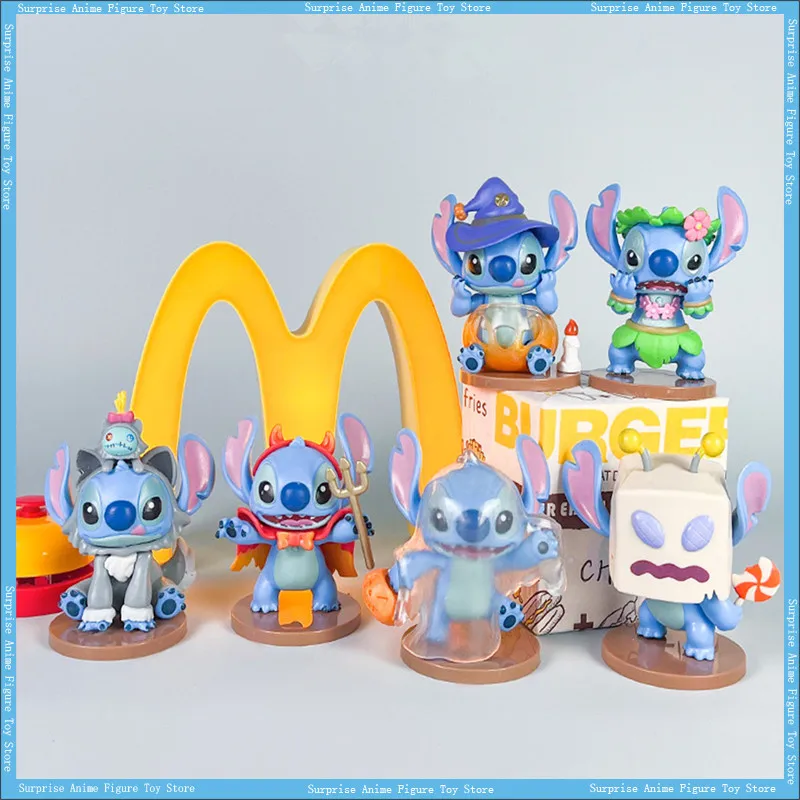 

8pcs/set Anime Figures Cartoon Stitch Toys Ornaments Micro Landscape Cake Decoration Model Pvc Figure Kid Birthday Gift