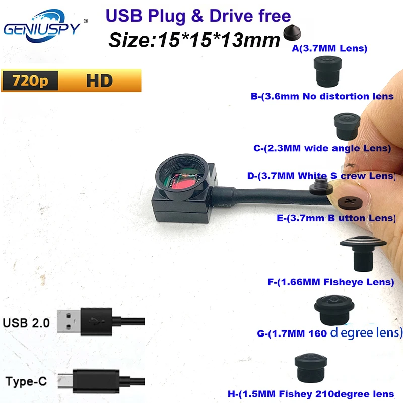 High Quality Wide Angle Micro Android UVC USB Camera 720P HD 1MP Mobile Cam USB CCTV Camera For Mobile Phone Small OTG Camera