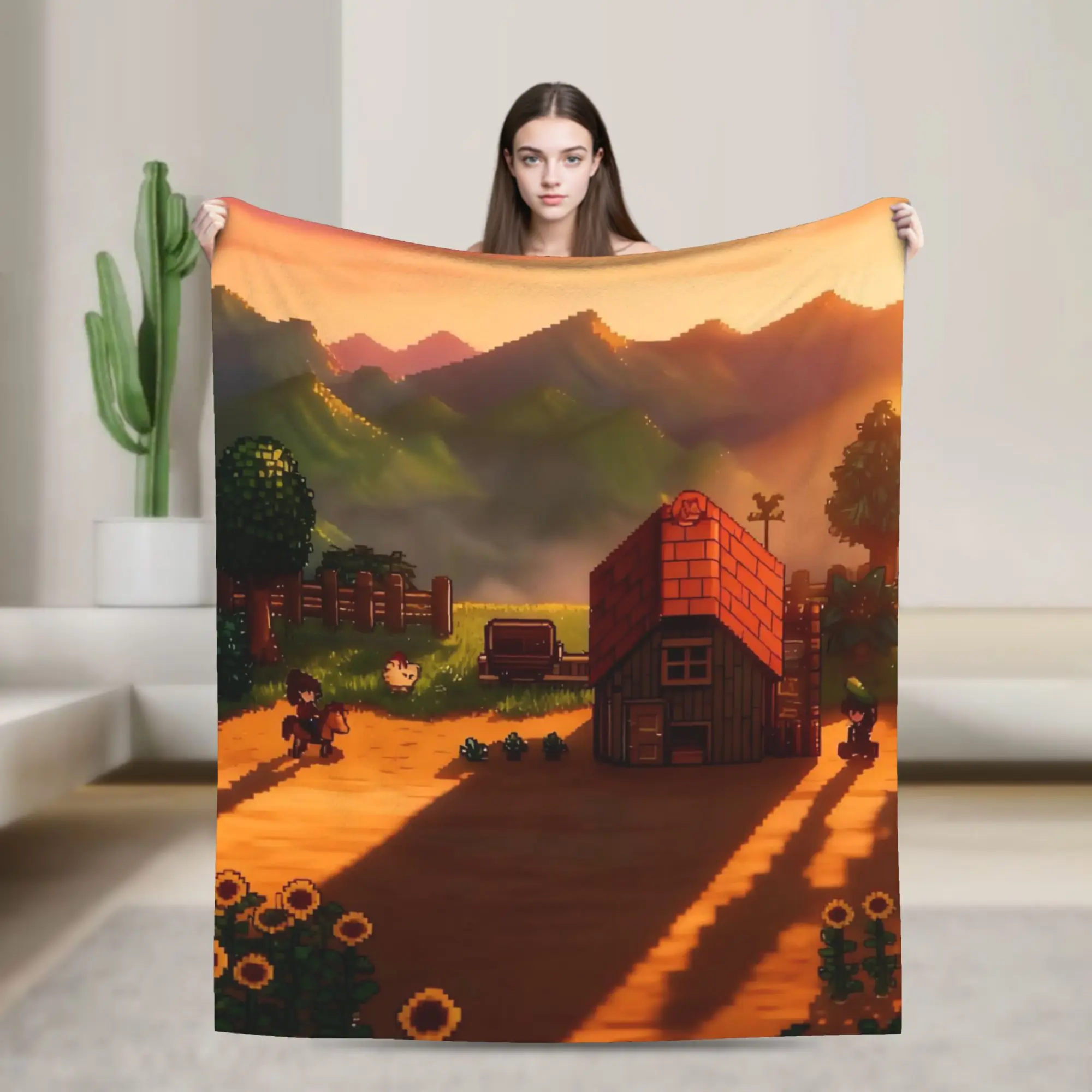

Stardew Valley Animals Chicken Blanket Quality Soft Warm Throw Blanket Winter Picnic Outdoor Fashion Bedspread