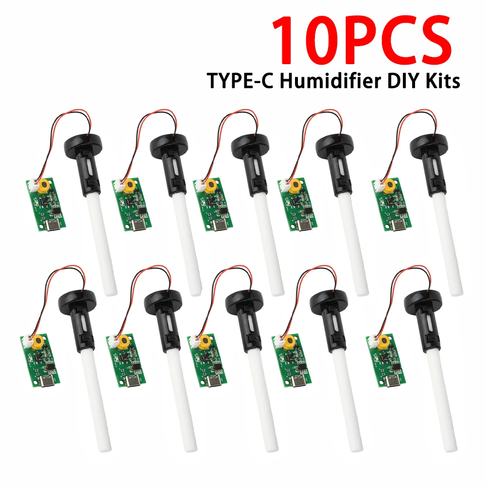 

10/5/1PCS Humidifier Type-C DIY Kits Mist Maker and Driver Circuit Board Fogger Atomization Film Atomizer Sheet Oscillating
