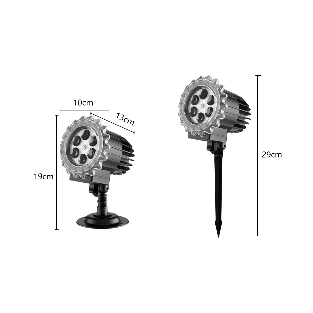 ไฟ LED โปรเจคเตอร์เกล็ดหิมะคริสต์มาสแบบหมุนได้แบบไดนามิกภูมิทัศน์กลางแจ้งไฟคริสต์มาส 9W สโนว์สีขาวไฟวันหยุดกลางแจ้ง