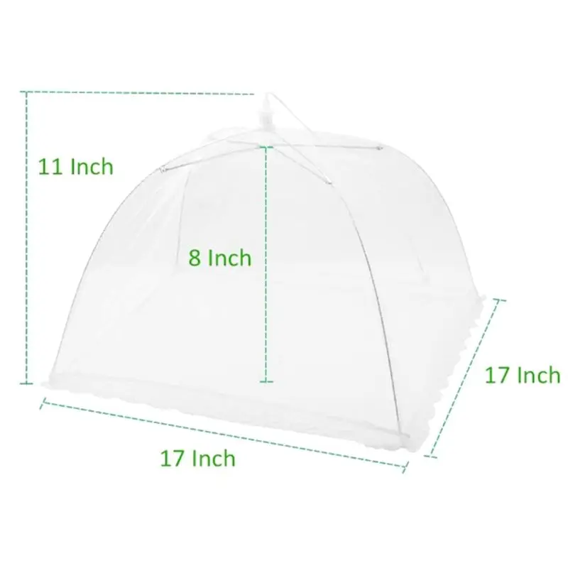 

8Pcs 17 Inch -Up Outside Picnic Mesh Food Covers For Outdoors&Camp Net Keep Out Flies Mosquitoes Reusable&Collapsible