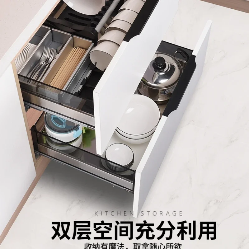 Built-in drawer cupboard seasoning storage rack